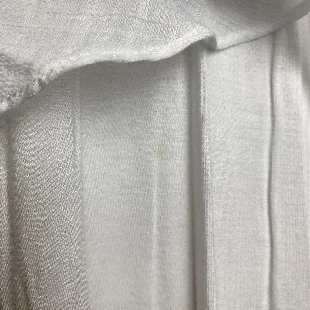 JM Collection Womenʻs White Embellished V-Neckline Flowy Poncho Top Large